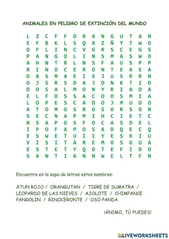 Animales en peligro de extinción