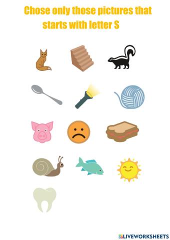 Jolly phonics Letter S