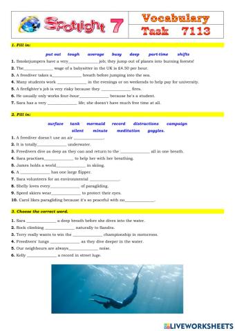 Spotlight 7 Task 7113