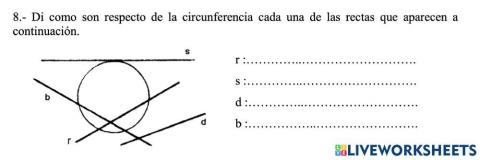 Posición de la recta respecto al círculo