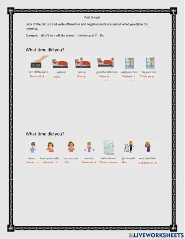 Past simple routines