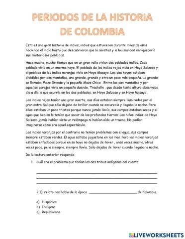 Etapas de la historia Colombia