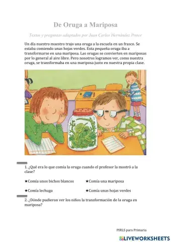 Lectura Pirls: De oruga a mariposa 01