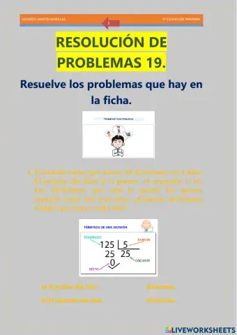 Resolución de problemas. Ficha 19.