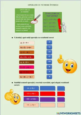 Operații cu numere intregi