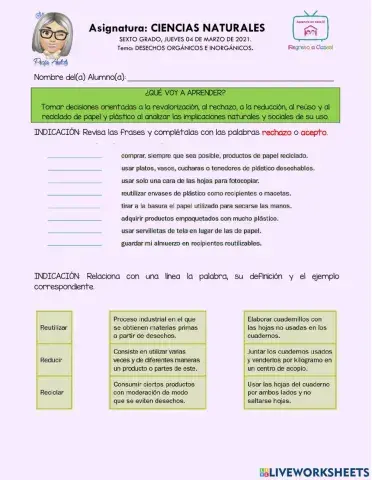 Desechos orgánicos e inorgánicos