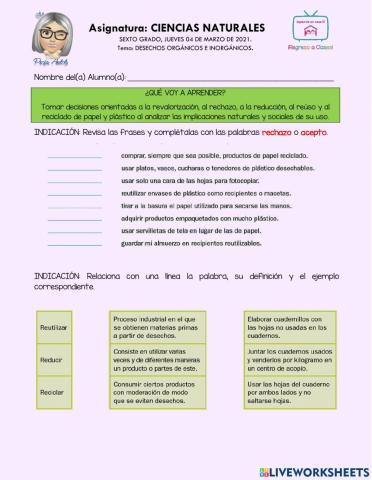 Desechos orgánicos e inorgánicos