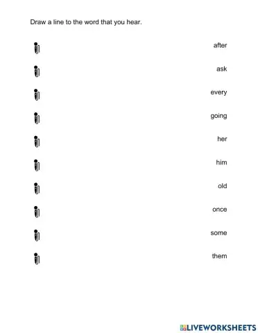 Dolch words Grade 1 set 1