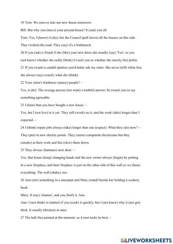 Test present continuous present simple thomson