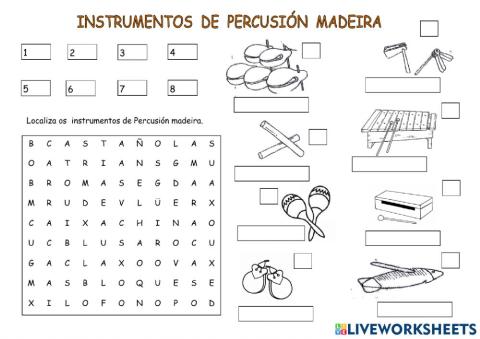 Instrumentos de percusión madeira