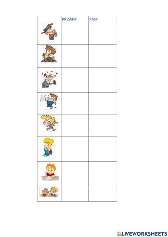 Irregular past verbs