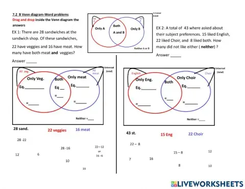 Venn diagram- word problems