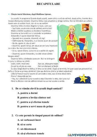 Recapitulare. Verbul