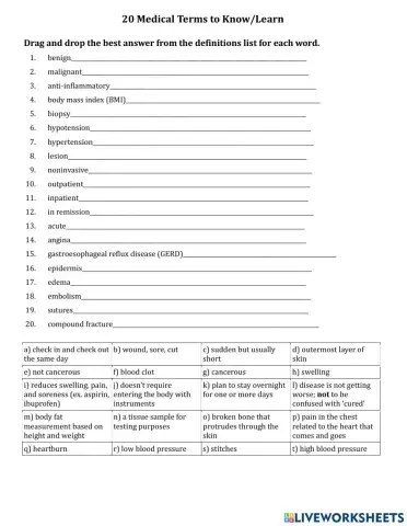 20 Common Medical Terms