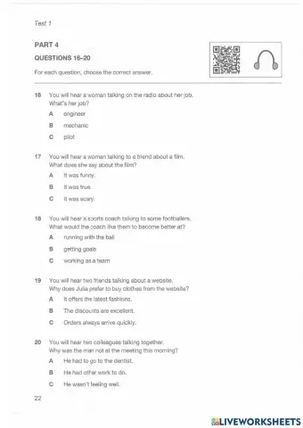 KET LISTENING PART 4.1