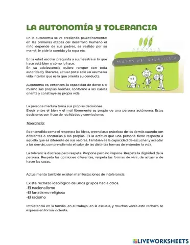 Autonomía y tolerancia