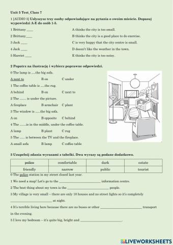 Unit 5 test-klasa siódma
