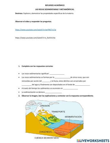Rocas metamórficas y sedimentarias