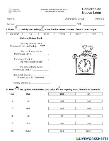 2nd Grade Exam 2 Period