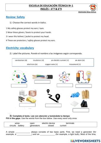 Vocabulary electricity