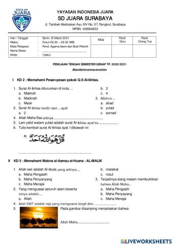 Pts pai semesete genap tp 2020-2021 sd juara surabaya