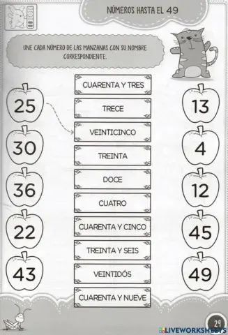 Lectura de números hasta el 49