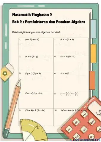 Pemfaktoran dan Pecahan Algebra