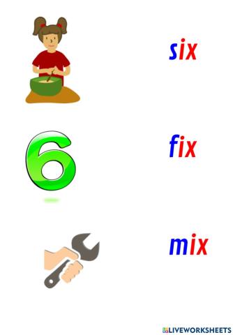 Ix words matcching activity