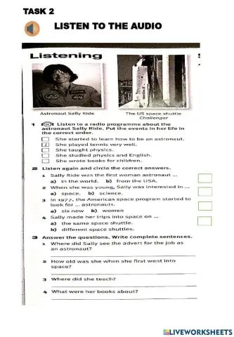 PULSE 2 UNIT 2 LISTENING TASK 2