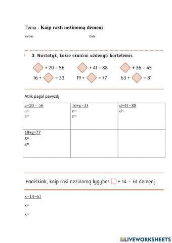 Kaip rasti nežnomą dėmenį