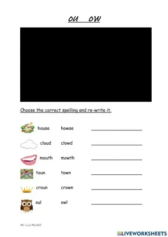 Ou, ow words