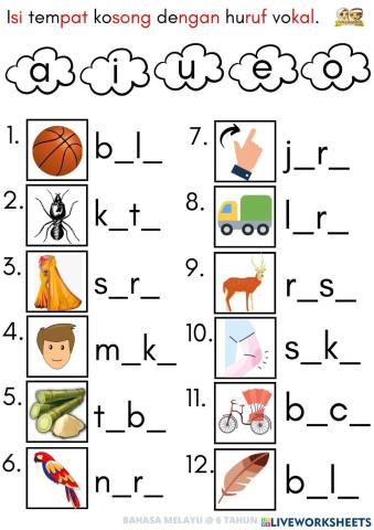 Bm : suku kata GANDINGAN (6 TAHUN)