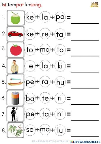 Bm : suku kata GANDINGAN (6 TAHUN)