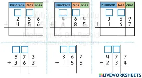 3 digit number Addition