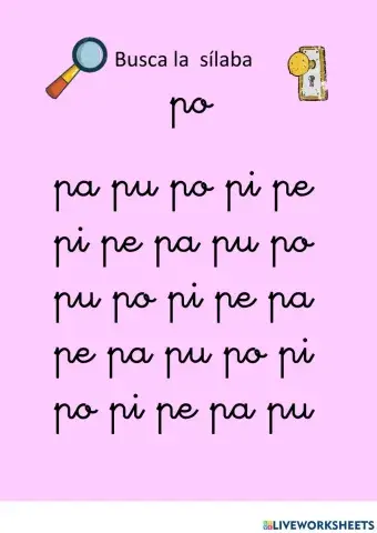 Buscar la sílaba po