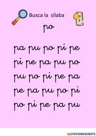 Buscar la sílaba po