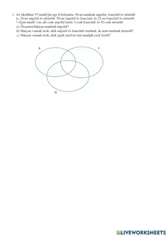 Szöveges feladatok halmazokkal