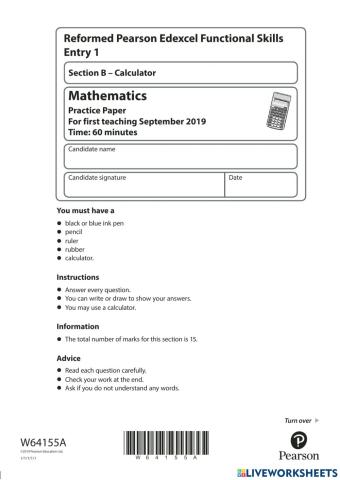 Maths practice paper