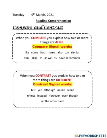 Compare and Contrast