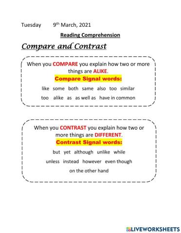 Compare and Contrast