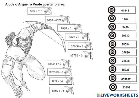 Quatro operações (arqueiro verde)