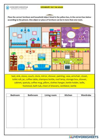Vocabulary house test