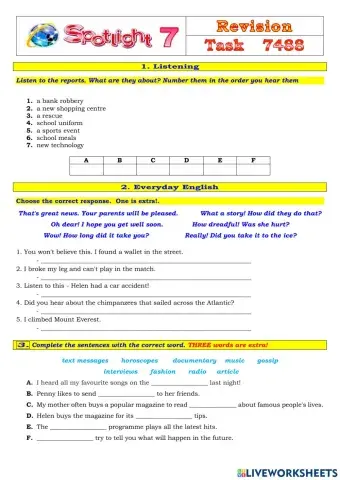 Spotlight 7 Task 7488