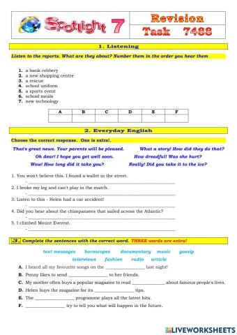 Spotlight 7 Task 7488