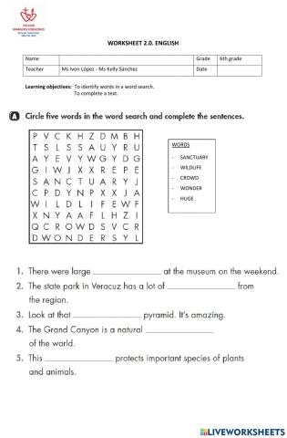 Worksheet 6th grade