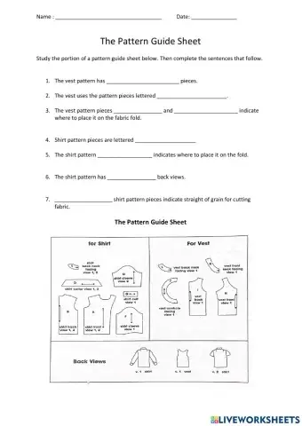 Pattern Guide Sheet
