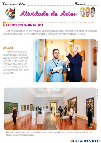 Profissionais do museu