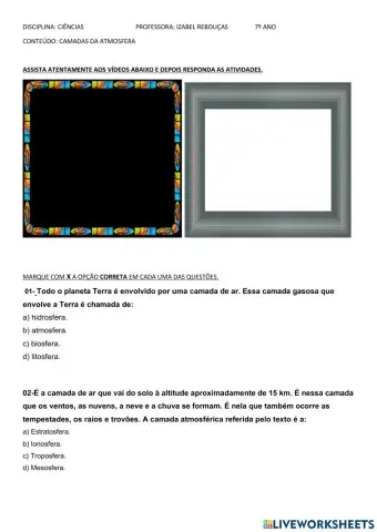 Camadas da atmosfera