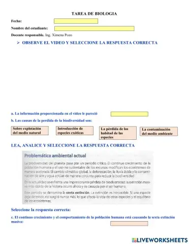 Perdida de la Biodiversidad