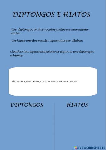 Diptongos e hiatos